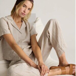 100% European Linen Wide Leg Pants, size Medium